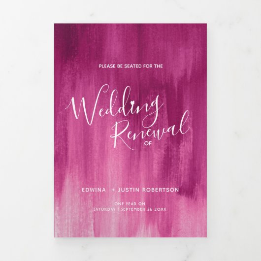 Bruiloft vernieuwing ceremonie moderne abstracte k drieluik programma (Cover)