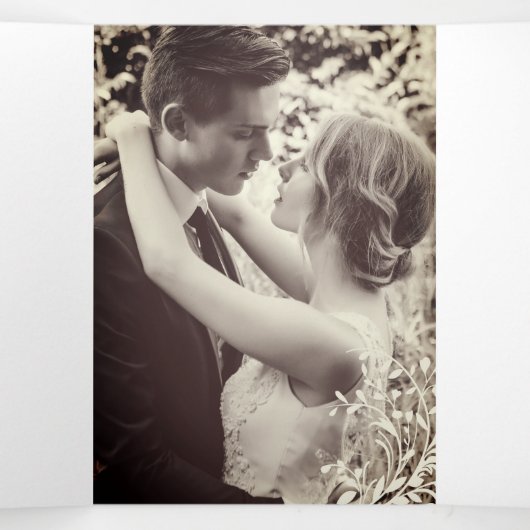 Bruiloft vernieuwing programma bruine roze vlinder (Binnenkant midden)