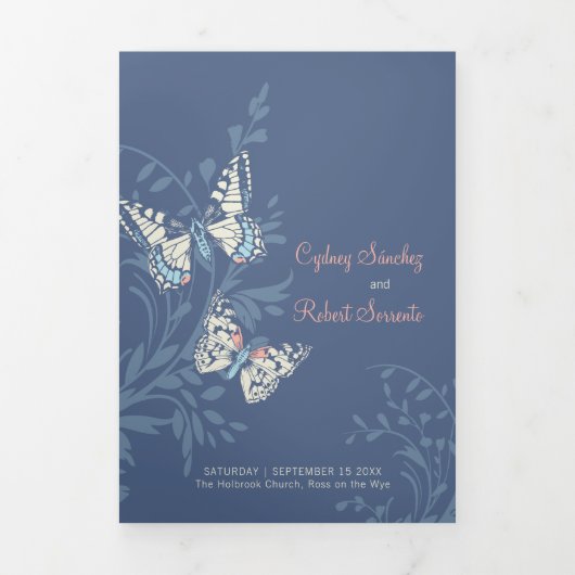 Bruiloft vernieuwingsprogramma blauwe koraal vlind drieluik programma (Cover)