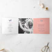 Bruiloft vernieuwingsprogramma koraal donkerblauwe drieluik programma (Binnen)