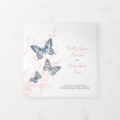 Bruiloft vernieuwingsprogramma koraal donkerblauwe drieluik programma (Cover)