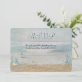 bruiloft vernieuwingsseashore RSVP Kaart (Staand voorkant)