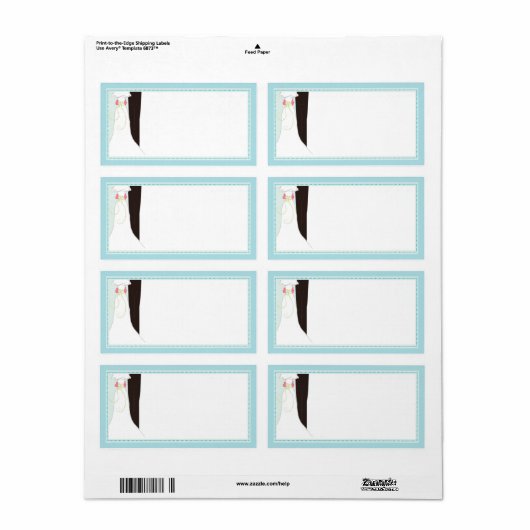 Bruiloft Verzendlabels Etiket (Full Sheet)