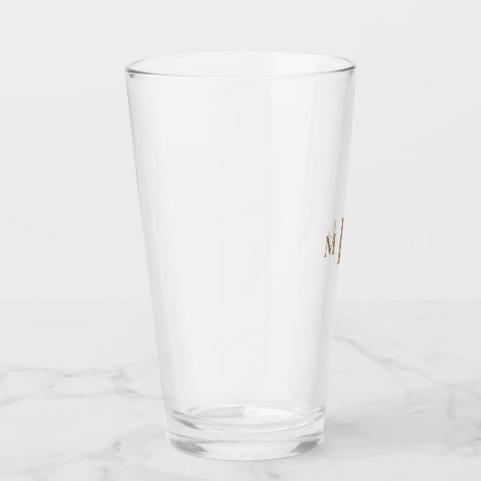 Bruiloft Vet Goud Monogram Glas Tumbler (Rechts)