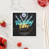 Bruiloft vibes retro disco verlichting zwart spran servet (Insitu)