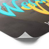 Bruiloft vibes retro kalligrafie paar foto poster (Hoek)