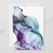 BRUILOFT | Vibrant Blauwgroen Indigo Abstract Inkt Kaart (Achterkant)