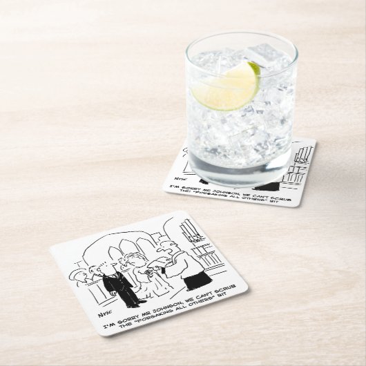 Bruiloft. Vicar en Bridegroom Joke Kartonnen Onderzetters (Insitu)