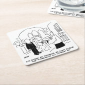 Bruiloft. Vicar en Bridegroom Joke Kartonnen Onderzetters (Schuin)