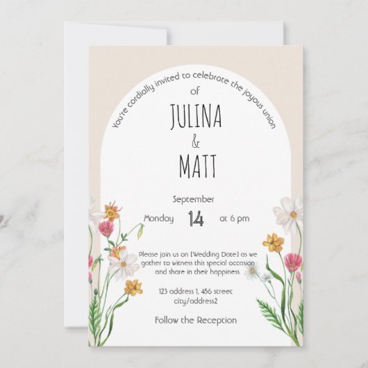 Bruiloft vieren in stijl kaart (Voorkant)