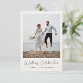 Bruiloft viering moderne foto kaart (Staand voorkant)