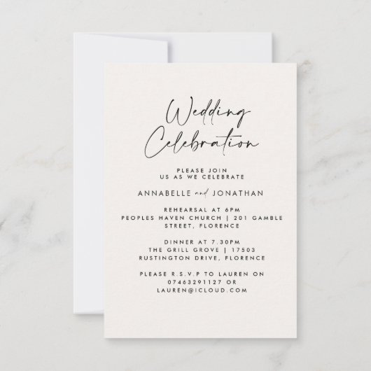 Bruiloft viering moderne foto kaart (Achterkant)