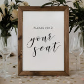 Bruiloft vindt u uw stoelteken poster