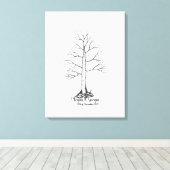Bruiloft Vingerafdruk Boom Gastenboek - Canvas (Insitu (Houten vloer))