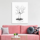 Bruiloft Vingerafdruk Boom Gastenboek - Canvas (Insitu (Woonkamer))