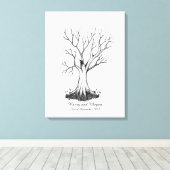 Bruiloft Vingerafdruk Boom Gastenboek - Canvas (Insitu (Houten vloer))