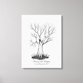 Bruiloft Vingerafdruk Boom Gastenboek - Canvas