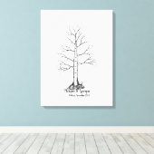 Bruiloft Vingerafdruk Boom Gastenboek - Canvas Afdruk (Insitu (Houten vloer))