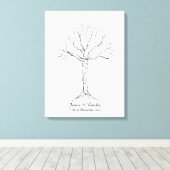 Bruiloft Vingerafdruk Boom Gastenboek - Canvas Afdruk (Insitu (Houten vloer))