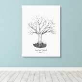 Bruiloft Vingerafdruk Boom Gastenboek - Canvas Afdruk (Insitu (Houten vloer))