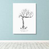 Bruiloft Vingerafdruk Boom Gastenboek - Canvas Afdruk (Insitu (Houten vloer))