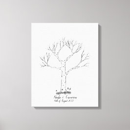 Bruiloft Vingerafdruk Boom Gastenboek - Canvas Afdruk