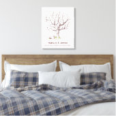 Bruiloft Vingerafdruk Boom (Hond) Canvas Print (Insitu (Slaapkamer))