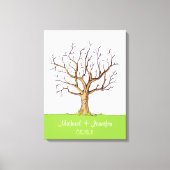 Bruiloft Vingerafdruk Boom (Kleur) Canvas Print (Voorkant)