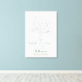 Bruiloft Vingerafdruk Boom Uitgerekt Canvas Print (Insitu (Houten vloer))