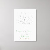 Bruiloft Vingerafdruk Boom Uitgerekt Canvas Print (Voorkant)