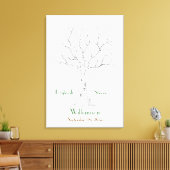 Bruiloft Vingerafdruk Boom Uitgerekt Canvas Print (Insitu (Woonkamer))