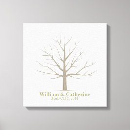 Bruiloft Vingerafdruk Boom - Vierkante Canvas