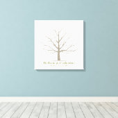 Bruiloft Vingerafdruk Boom - Vierkante Canvas Afdruk (Insitu (Houten vloer))