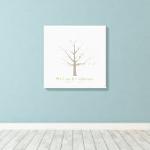 Bruiloft Vingerafdruk Boom - Vierkante Canvas Afdruk (Insitu (Houten vloer))