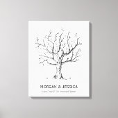 Bruiloft Vingerafdruk Boom (zwart) Canvas Print (Voorkant)