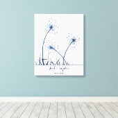 Bruiloft Vingerafdruk Gastenboek Paardebloem Marin Canvas Afdruk (Insitu (Houten vloer))