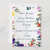 Bruiloft Vintage Bloemen Kaart (Voorkant)