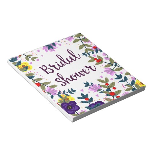 Bruiloft Vintage Bloemen Notitieblok (Schuin)