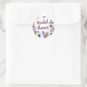 Bruiloft Vintage Bloemen Ronde Sticker (Tas)
