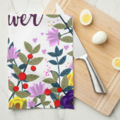 Bruiloft Vintage Bloemen Theedoek (Quarter Fold)