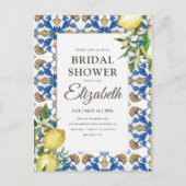 Bruiloft Vintage Citroenblad Mediterrane Uitnodiging Briefkaart (Voorkant)