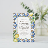 Bruiloft Vintage Citroenblad Mediterrane Uitnodiging Briefkaart (Staand voorkant)