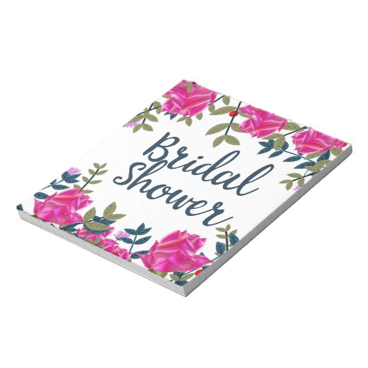 Bruiloft Vintage Rozen Notitieblok (Linkerzijde)