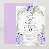 Bruiloft | Violet Anemone Flowers Kaart (Voorkant / Achterkant)