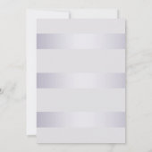 Bruiloft | Violet-Silver Shimmer Stripe Monogram3 Kaart (Achterkant)