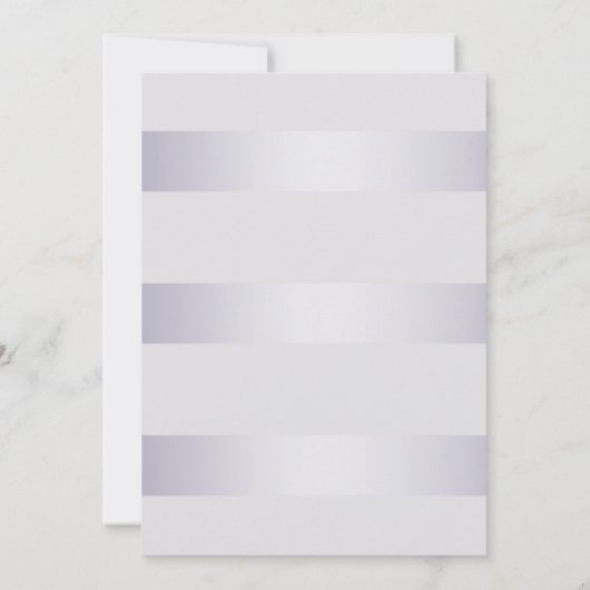 Bruiloft | Violet-Silver Shimmer Stripe Monogram3 Kaart (Achterkant)