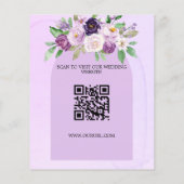 Bruiloft violette florals QR budget de datum opsla Flyer (Achterkant)