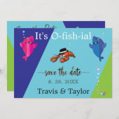 Bruiloft Vis Thema Kreeft Mobster Save the Date Kaart (Voorkant / Achterkant)