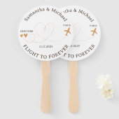 Bruiloft Vliegtuig Reizen thema Trouwfeest Handwaaier (Voorkant en achterkant)