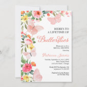 Bruiloft Vlindertjes Bruidsboeket Bloemen Kaart (Voorkant)